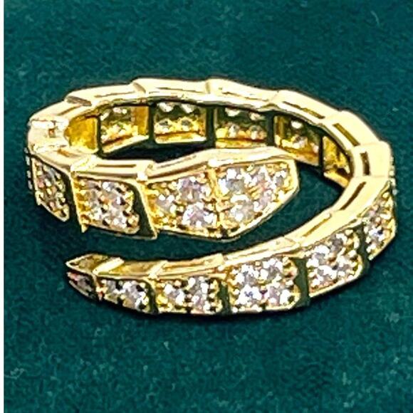 Unique Jewelry - Snake Bone Ring Adjustable Bulgari Bvlgari STYLE Serpenti 14k Gold Plated AP23